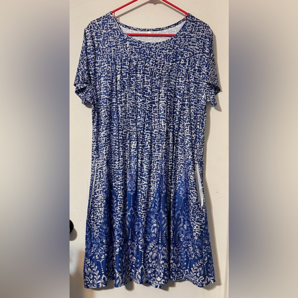 Blue Patterned Women's Dress NWOT